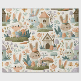 Papel De Regalo Patrón juguetón de conejo de Pascua