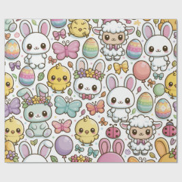Papel De Regalo Patrón juguetón de conejo de Pascua