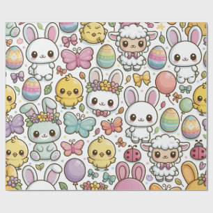 Papel De Regalo Patrón juguetón de conejo de Pascua