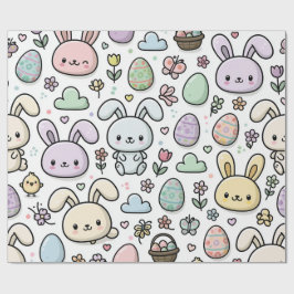Papel De Regalo Patrón juguetón de conejo de Pascua