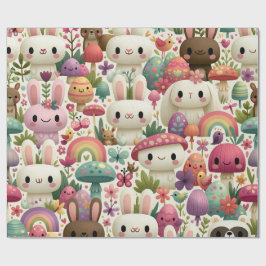 Papel De Regalo Patrón juguetón de conejo de Pascua