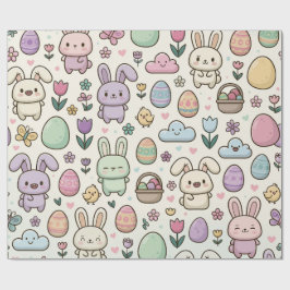 Papel De Regalo Patrón juguetón de conejo de Pascua