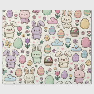 Papel De Regalo Patrón juguetón de conejo de Pascua