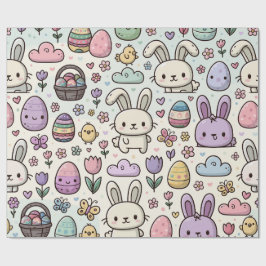 Papel De Regalo Patrón juguetón de conejo de Pascua