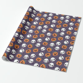 Papel De Regalo Patrón Kawaii de Halloween