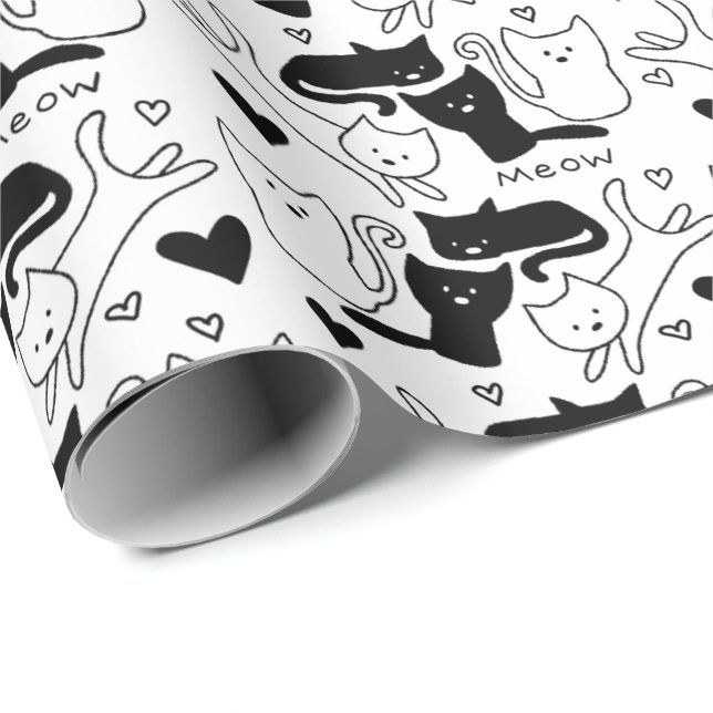 Papel De Regalo Patrón Kitty Galore (Esquina del rollo)