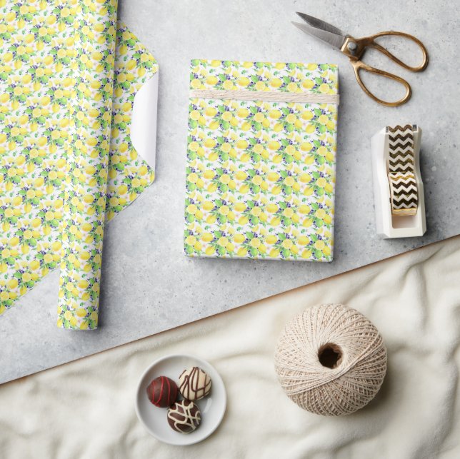 Papel De Regalo Patrón Lemons (Artesanía)