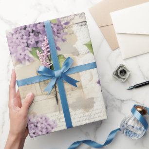 Papel De Regalo Patrón Lilac vintage