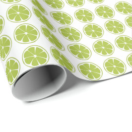 Papel De Regalo Patrón Lime Fruit Green Lime