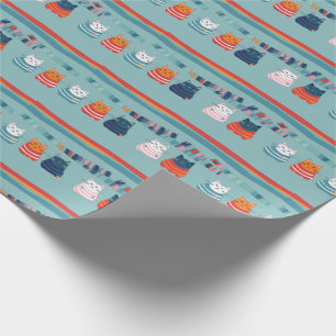 Papel De Regalo Patrón lindo caprichoso de gatos