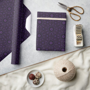Papel De Regalo Patrón lujoso de Damasco púrpura