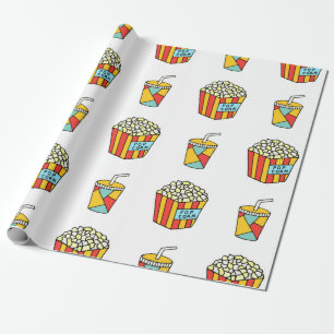 Papel De Regalo Patrón luminoso sin costuras con alimentos para ve