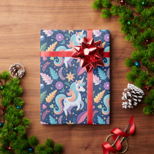 PAPEL DE REGALO PATRON MÁGICO DE UNICORNIO PARA NIÑOS