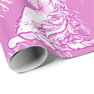 Papel De Regalo Patrón Mágico de Unicornio Rosa con Texto Personal