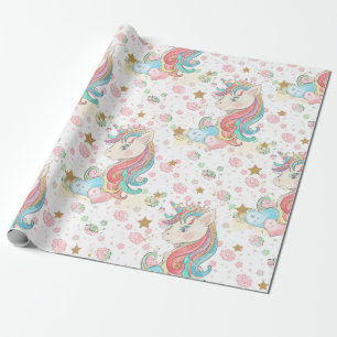 Papel De Regalo Patrón magnético de unicornio