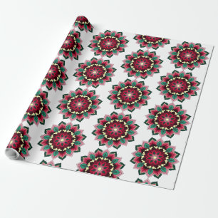 Papel De Regalo Patrón Mandala 02 en rosa profundo