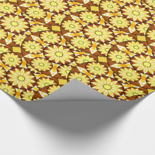 Papel De Regalo Patrón Mandala, tonos marrones y dorados