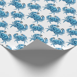 Papel De Regalo Patrón marino clásico de cangrejos azules