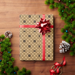 Papel De Regalo Patrón marrón geométrico con círculos