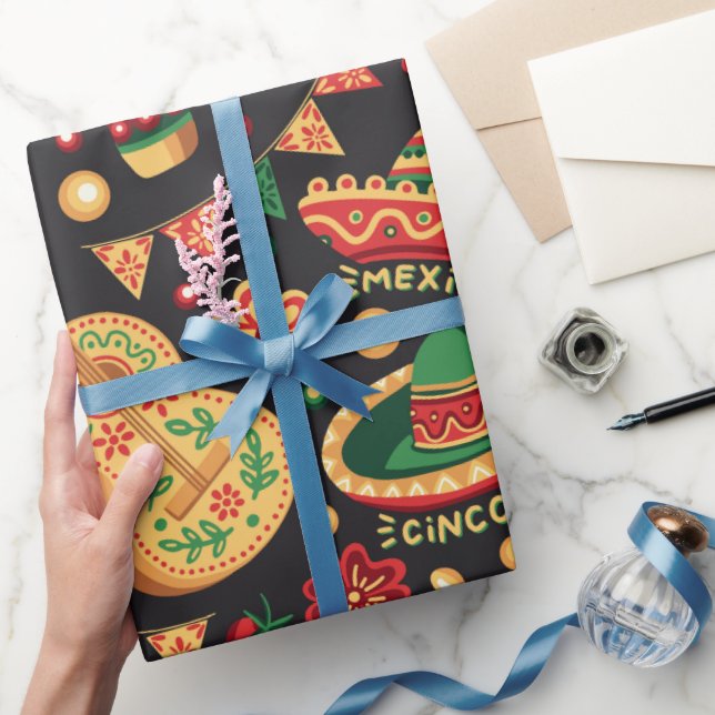 Papel De Regalo Patrón mexicano del Cinco De Mayo (Regalar)