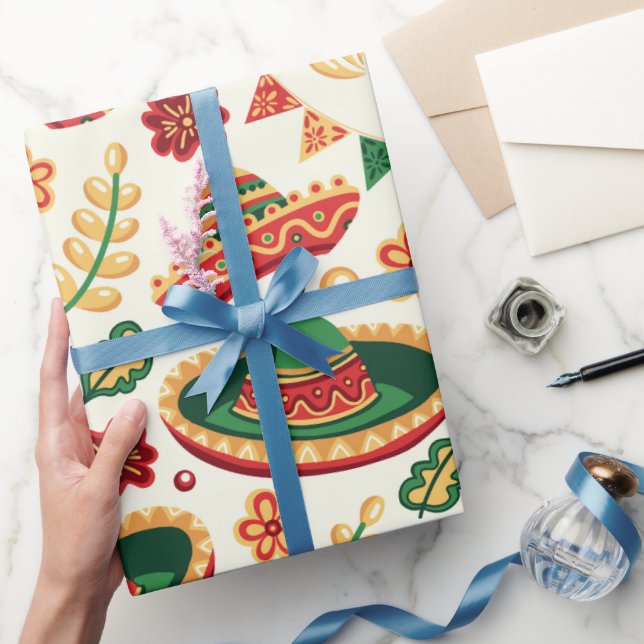Papel De Regalo Patrón mexicano del Cinco De Mayo (Regalar)
