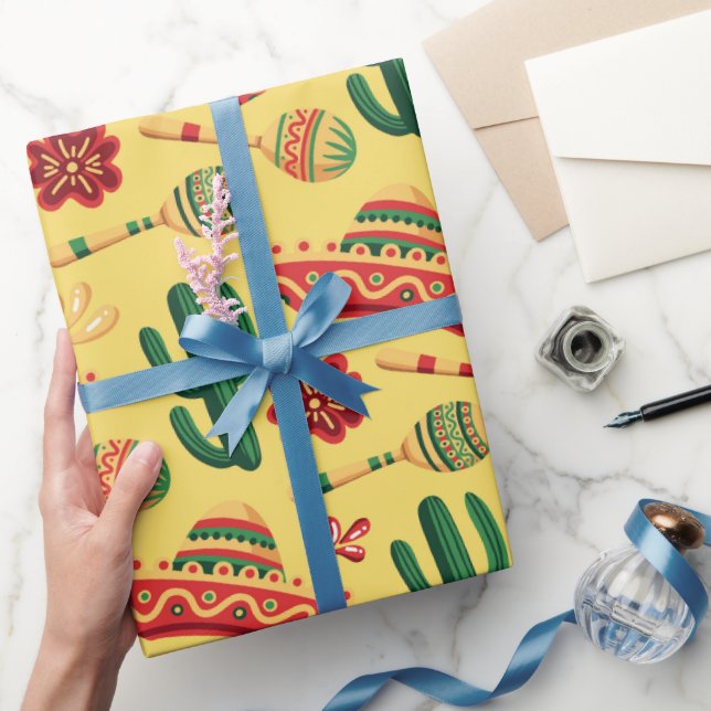 Papel De Regalo Patrón mexicano del Cinco De Mayo (Regalar)