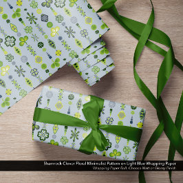 Papel De Regalo Patrón Minimalista floral de Shamrock Clover