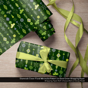 Papel De Regalo Patrón Minimalista floral de Shamrock Clover