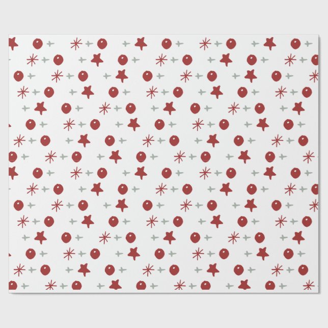Papel De Regalo Patrón Mínimo de Alegría Navideña (Superficie plana)