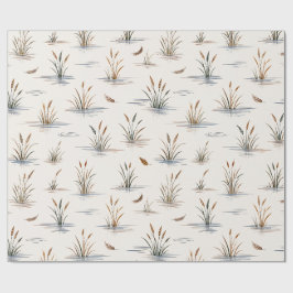 Papel De Regalo Patrón Mínimo de Plumas de Ondas de Agua de Hierba