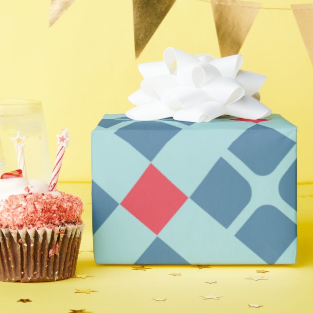 Papel De Regalo Patrón mínimo rojo de color blanco (Fiesta de cumpleaños )