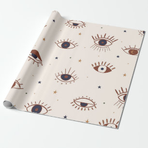 Papel De Regalo Patrón Místico Sin Marea De Mano. Evil Ey