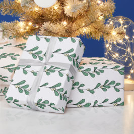 Papel De Regalo Patrón Mistletoe