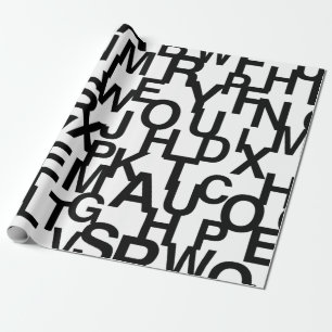 Papel De Regalo Patrón moderno, abstracto, confuso con letras