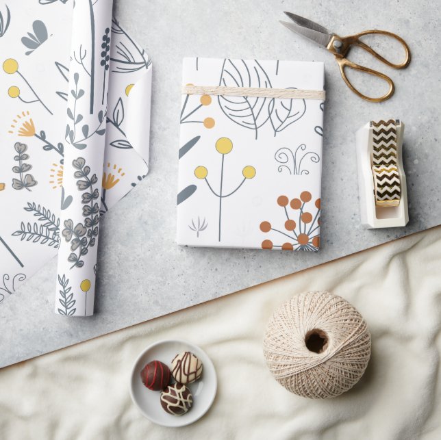 Papel De Regalo Patrón moderno abstracto floral sin soldadura (Artesanía)