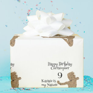 Papel De Regalo Patrón moderno Artes Marciales Karate Niños Cumple