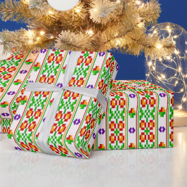 Papel De Regalo Patrón moderno boho de punto de cruz sin costuras