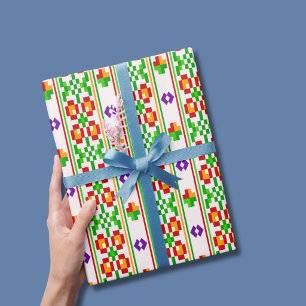 Papel De Regalo Patrón moderno boho de punto de cruz sin costuras