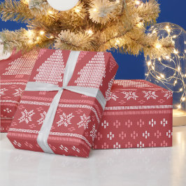 Papel De Regalo Patrón moderno de árbol de navidad flojo