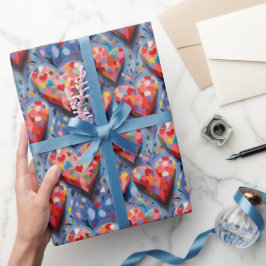 Papel De Regalo Patrón moderno de corazones de amor de San Valentí