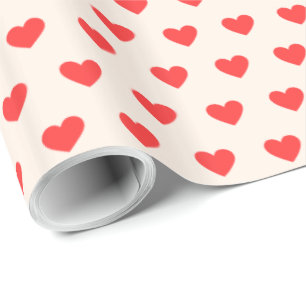 Papel De Regalo Patrón moderno de corazones rojos de San Valentín