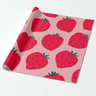 Papel De Regalo Patrón moderno de fresa sin soldadura. Gran ronda