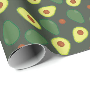 Papel De Regalo Patrón moderno de fruta de aguacate amarillo verde