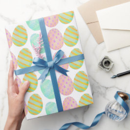 Papel De Regalo Patrón moderno de huevo de Pascua con acuarela