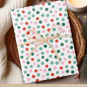 Papel De Regalo Patrón moderno de lunares festivos de Navidad