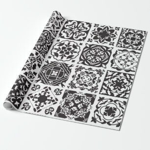 Papel De Regalo Patrón moderno de mosaico geométrico en blanco y