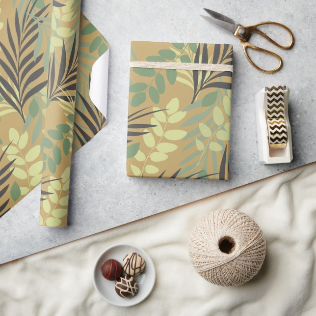 Papel De Regalo Patrón Moderno de Palma Tropical (Artesanía)
