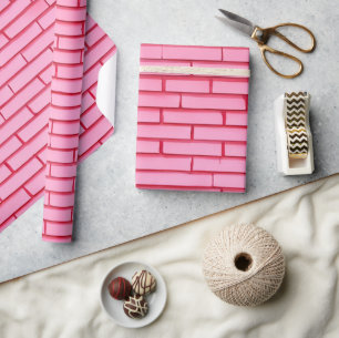 Papel De Regalo Patrón moderno de pared de ladrillo rosa