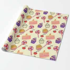 Papel De Regalo Patrón moderno de pastel dulce y magdalena