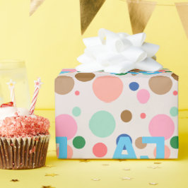 Papel De Regalo Patrón moderno de punto de polka monograma